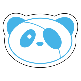 Covered Eye Panda Sticker (Baby Blue)